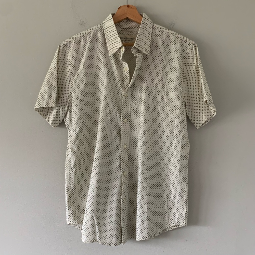 Denim & Supply Ralph Lauran Shirt‎ Mens M Anchor Print Nautical Sailing Coastal